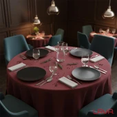 Lava Döküm Yuvarlak Servis Tabağı Çap(Ø)25cm.-Bordo - 7