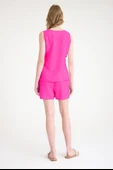 Keten Fuşya Kolsuz Bluz Şort İkili Takım thumbnail 4