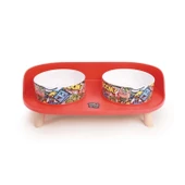 M-Pets Altitude Urban Style Double Raised Pet Bowl 2li Karışık Renkli - 1