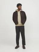 Jack Jones Erkek  Regular Fit Kanguru Cepli Yumuşak Dokulu Krem Kapüşonlu Sweatshirt 12216335KR - 7