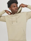 Jack Jones Erkek  Regular Fit Kanguru Cepli Yumuşak Dokulu Krem Kapüşonlu Sweatshirt 12216335KR - 2