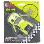 Çek Bırak Metal Küçük Arabalar 8 cm - 6411A - Açık Yeşil - 5