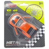 Çek Bırak Metal Küçük Arabalar 8 cm - 6411A - Turuncu thumbnail 5