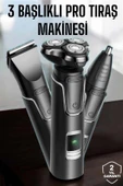 Yüksek Performanslı 3 Başlıklı Profesyonel Tıraş Makinesi thumbnail 2