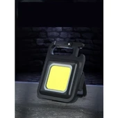 Mini 30 Ledli  Mıknatıslı Anahtarlık Flash Kamp Lambası Askılı Kapak Açacaklı Şarjlı Fener - 3