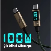 BİX BX09CC-BN BRONZ TYPE-C 100W 1 metre DİJİTAL EKRANLI ŞARJ VE DATA KABLOSU - 2