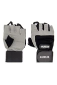 Delta Uzun Bilek Bandajlı Gri Ağırlık Body Fitness Eldiveni - Wrist Wraps S - 1