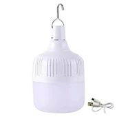 USB Şarjlı, 30 Watt, 3 Işık Modlu Beyaz Işık, Taşınabilir Kamp, Piknik, Bekçi, Balıkçı, Çadır Ampulü thumbnail 2