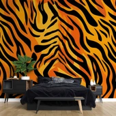 3 Boyutlu Leopar Motif Desenli Duvar Kağıdı - 2
