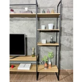 Metal Tv Ünitesi, Tv Sehpası, Duvar Ünitesi Atlantik Çam Metal Ayaklı Siyah 200x34x185 - 8