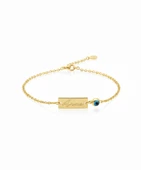 Nazarlı Gümüş İsim Bileklik - Altın thumbnail 1