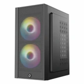 Frisby FC-8970G 300W USB 3.2 LED mATX Mini Tower Siyah Kasa thumbnail 2