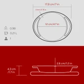 Lava Döküm Yuvarlak Sahan Döküm Demir Yekpare Çift Kulplu Kayın Servis Ahşabı Çap(Ø)12cm.-Bordo thumbnail 5