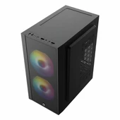 Frisby FC-8970G 300W USB 3.2 LED mATX Mini Tower Siyah Kasa thumbnail 4