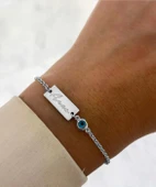 Nazarlı Gümüş İsim Bileklik - Gümüş thumbnail 2