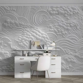 3 Boyutlu Beyaz Köpük Kabartma Duvar Temalı Duvar Kağıdı thumbnail 4