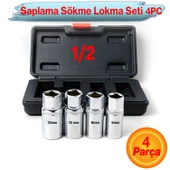 Saplama Sökme Lokma Seti 4 Parça Kırık Vida Civata Çıkarma Takımı Dayanıklı Lokma Anahtar Seti thumbnail 2