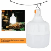 2 Adet USB Şarjlı, 30 Watt, 3 Işık Modlu Beyaz Işık, Kamp, Piknik, Bekçi, Balıkçı, Çadır Ampulü - 4