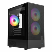 Frisby FC-8975B 550W USB 3.2 RGB mATX Mid Tower Siyah Kasa thumbnail 1