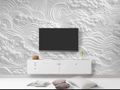 3 Boyutlu Beyaz Köpük Kabartma Duvar Temalı Duvar Kağıdı thumbnail 3