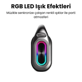 RGB Işıklı Kablosuz Bluetooth Hoparlör 18.000 mAh Batarya, Çift Mikrofonlu Karaoke Speaker, Güçlü Bass, Taşınabilir Party Speaker - 2