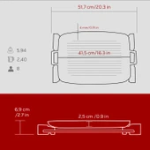 Lava Döküm Dikdörtgen Izgara Tepsi Kayın Servis Ahşabı Döküm Demir Yekpare Çift Kulplu Ölçü 31x42cm. thumbnail 5