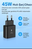 45W Süper Hızlı Şarj Adaptörü Type-C Çıkışlı, Güvenli ve Dayanıklı Şarj Cihazı - 3