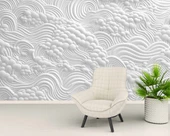 3 Boyutlu Beyaz Köpük Kabartma Duvar Temalı Duvar Kağıdı thumbnail 6