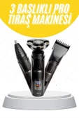 Tıraş Makinesi Profesyonel 3in1 Dijital Göstergeli 3 Başlıklı Erkek Bakım thumbnail 2