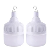 2 Adet USB Şarjlı, 30 Watt, 3 Işık Modlu Beyaz Işık, Kamp, Piknik, Bekçi, Balıkçı, Çadır Ampulü - 8