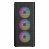 Frisby FC-9385G 550W USB 3.2 RGB eATX Mid Tower Siyah Kasa thumbnail 2