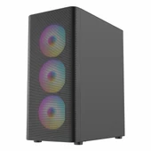 Frisby FC-9385G 550W USB 3.2 RGB eATX Mid Tower Siyah Kasa thumbnail 3