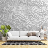 3 Boyutlu Beyaz Köpük Kabartma Duvar Temalı Duvar Kağıdı thumbnail 1