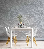 3 Boyutlu Beyaz Köpük Kabartma Duvar Temalı Duvar Kağıdı thumbnail 5