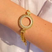 Altın Kaplama Yarım Çerçeve Bileklik BLK-1142 thumbnail 2