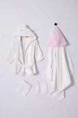 U.S. Polo Assn Kız Bebek Bornoz Set Ekru thumbnail 3
