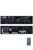 Hepa Merz HB-200 Stereo Mixer Amfi 4-8 Ohm 2 Çıkışlı 2x100W Anfi Bluetooth Usb - 1