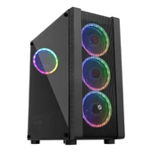 Frisby FC-9320G 600W 80+ Bronz USB 3.2 RGB ATX Mid Tower Siyah Kasa thumbnail 1