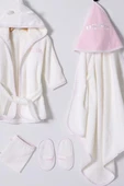 U.S. Polo Assn Kız Bebek Bornoz Set Ekru thumbnail 1