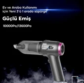 Zhltools 14000pa Güçlü Portatif 2 Kademeli Tasinabilir Vakumlu Kablosuz Üflemeli Mini Oto Araç Süpürgesi thumbnail 11