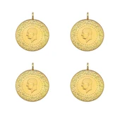 4 Adet Yeni Tarih 22 Ayar Çeyrek Altın Ziynet Gold ZG2239 - 2