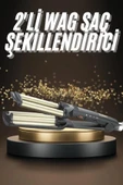 İkili Wag Maşa Saç Şekillendirici Seramik Kaplama Isı Ayarlı thumbnail 2
