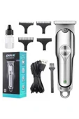 Paslanmaz Çelik Bıçaklı Kablosuz Şarjlı Dijital Göstergeli Tıraş Makinesi thumbnail 5