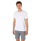 Erkek Regular Fit Bisiklet Yaka Beyaz Basic Tişört - 2