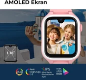 Slazenger 4G Tıger Kıds Prıme Pembe Görüntülü Görüşme Amoled LCD 5MP Kamera özelliği Akıllı Çocuk Saati - 6