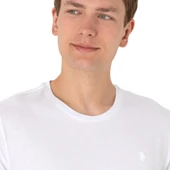 Erkek Regular Fit Bisiklet Yaka Beyaz Basic Tişört - 7