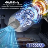 Zhltools 14000pa Güçlü Portatif 2 Kademeli Tasinabilir Vakumlu Kablosuz Üflemeli Mini Oto Araç Süpürgesi thumbnail 5