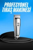 Paslanmaz Çelik Bıçaklı Kablosuz Şarjlı Dijital Göstergeli Tıraş Makinesi thumbnail 2