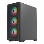 Frisby FC-9480G 600W 80+ Bronz USB 3.2 RGB ATX Mid Tower Siyah Kasa thumbnail 3