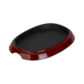Lava Döküm Oval Fajita Tabağı Ölçü 26x19cm.-Bordo - 2